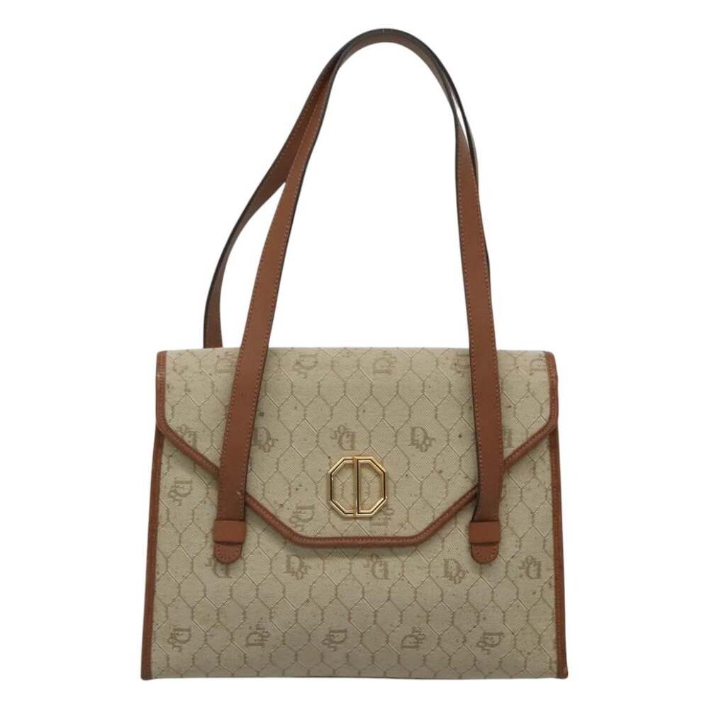 Dior Honeycomb Canvas Shoulder Bag Beige